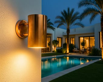 Handmade Copper Wall Light – Outdoor Up Down Wall Sconce – Modern Cylinder Lamp