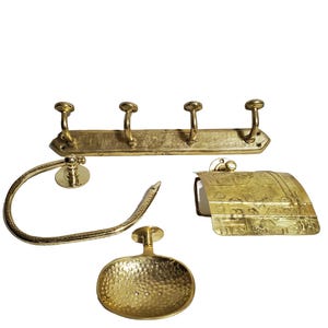 Set da bagno di lusso in ottone fatto a mano: elegante decorazione marocchina per un tocco senza tempo