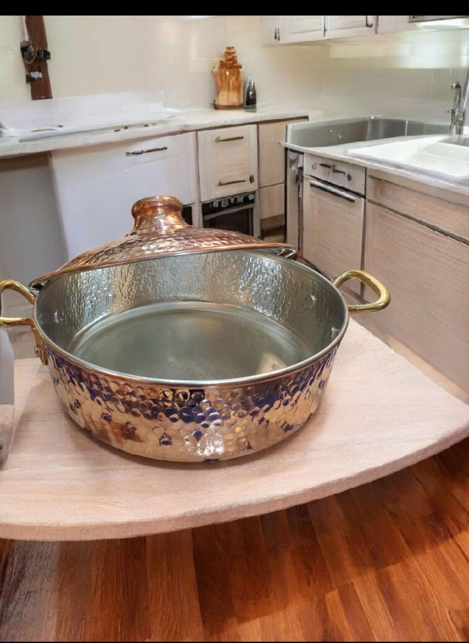 Hand-Hammered Copper Cooking Pot – Traditional Moroccan Kitchenware — view 3