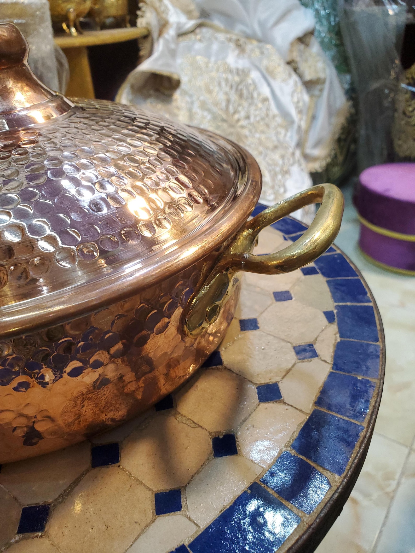 Hand-Hammered Copper Cooking Pot – Traditional Moroccan Kitchenware — view 5