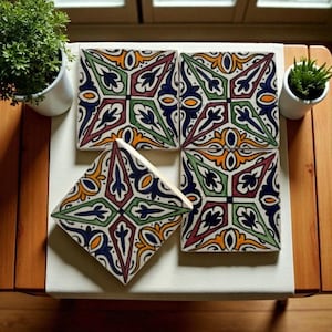 Autentiska marockanska emaljplattor - Medelhavsmosaikmönster för DIY och dekoration