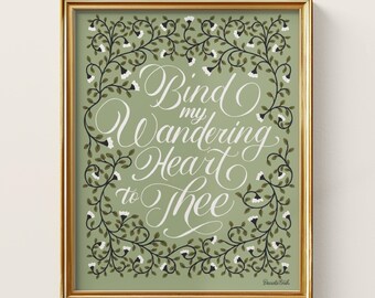Sage Green Hymn Lyrics Art Print: Christian Home Decor (Digital Download)