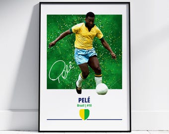 Poster Légende de Pelé, Brésil : décoration murale football rétro