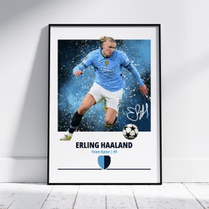 Erling Haaland Poster: Manchester City Football Art Print