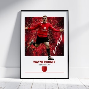 Wayne Rooney Man United Poster: Football Legend Art Print