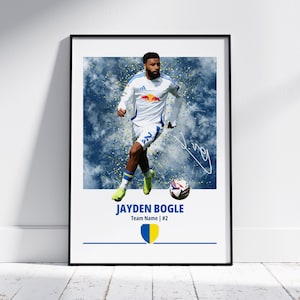 Jayden Bogle Leeds United Poster: Football Art Print
