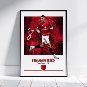 Benjamin Sesko Man United Poster: Football Art Print