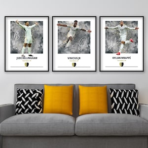 Real Madrid 3 Poster Bundle - Bellingham - Mbappe - Vinicius Jr - Courtois - Ronaldo