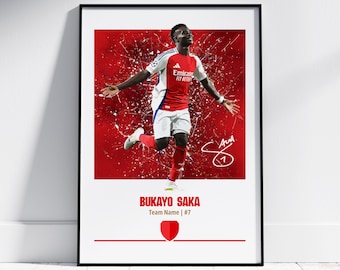 Póster de Bukayo Saka: carteles de fútbol, impresiones de fútbol