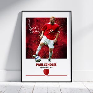 Paul Scholes Man United Poster: Football Legend Art Print