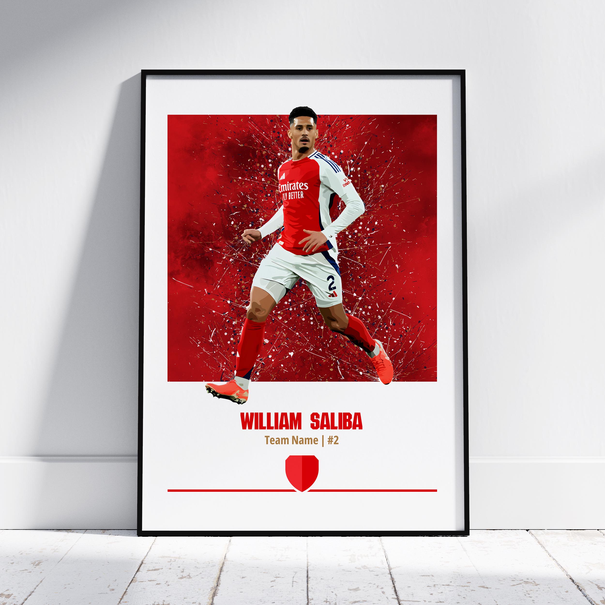 Flocage Arsenal Extérieur 2024/2025 - SALIBA #2 - Version Coupe - Neuf Sans Emballage