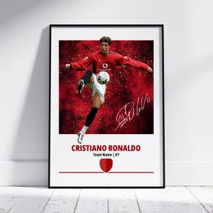 Ronaldo Man United Poster: Football Art Print, Manchester United Gift