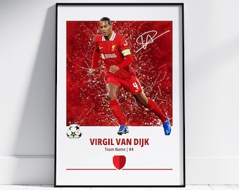 Virgil van Dijk Poster: Football Posters, Football Prints