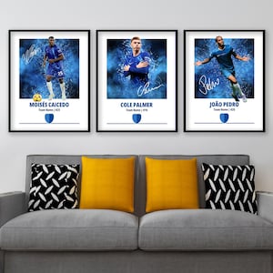 Zestaw plakatów piłkarskich: Palmer, Joao Pedro, Caicedo