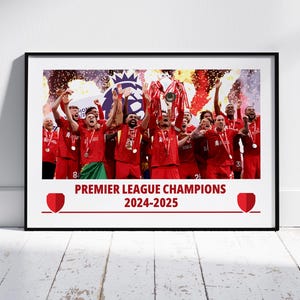 Póster de los campeones de la Premier League 2025 del Liverpool / Regalos del Liverpool