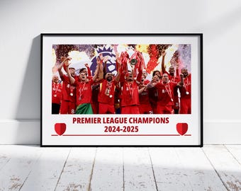 Premier League Champions 2025 Poster: Football Posters, Football Prints