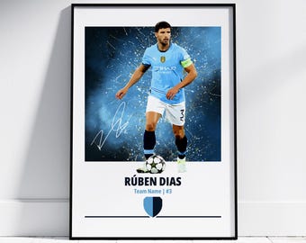 Ruben Dias Poster: Football Posters, Football Prints
