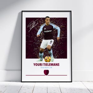 Plakat Tielemans | Aston Villa | Wydruki piłkarskie | Plakat | Sztuka ścienna piłkarska