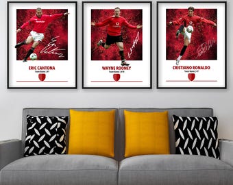 Football Legends Poster Bundle: Rooney, Ronaldo, Beckham