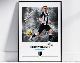Harvey Barnes Poster: Football Posters, Football Prints