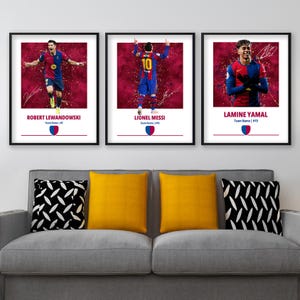 Football Poster Bundle: Yamal, Messi, Raphinha, Lewandowski