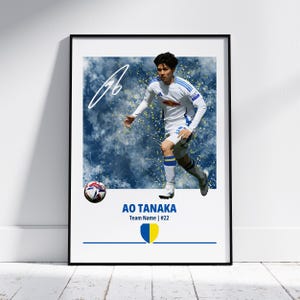 Ao Tanaka Leeds United Poster: Elland Road Wall Art
