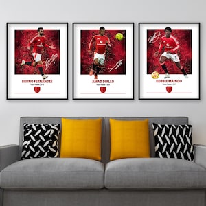 Paquete con descuento de 3 pósteres del Manchester United / Póster del Manchester United / Regalos del Manchester United