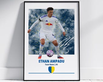 Ethan Ampadu Poster: Football Posters, Football Prints
