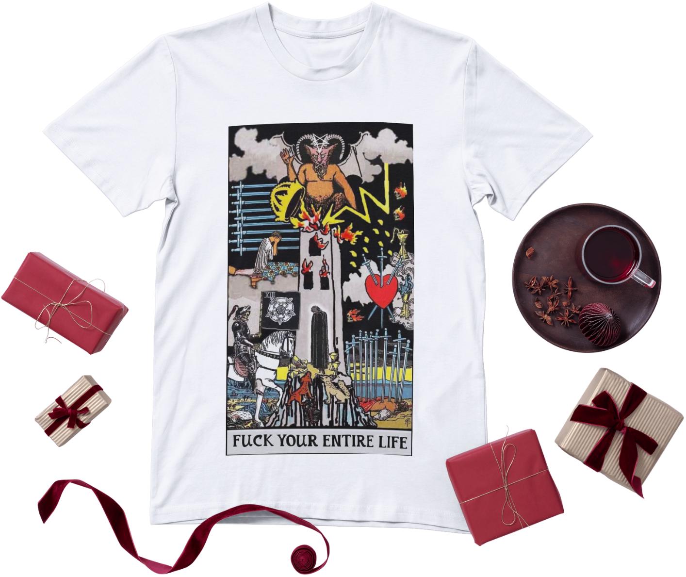 Funny Tarot T-Shirt with Personalized Inscription Unique Gift for her and for her