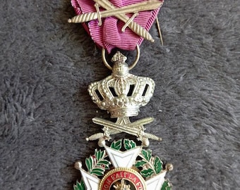 Belgium Order of Leopold I Grand Officer Cross Medal - Vintage Military Collectible