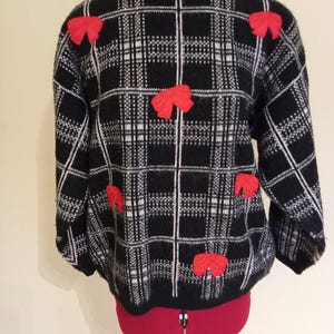 Vintage knitted sweater 90s rare legendary series with fabric appliques Cote a Cote