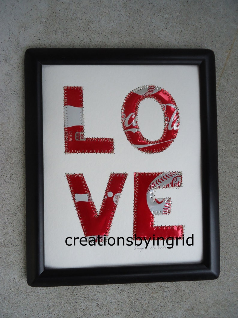 Tin Anniversary Gift Wedding Anniversary Gift LOVE 8 X 10 COKE Soda