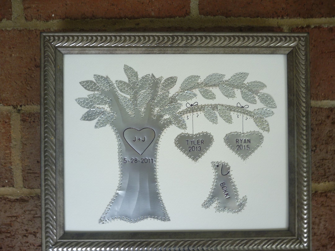 Tin Year Anniversary Gift, Tin, 10 Year Anniversary Gift, Family Tree ...