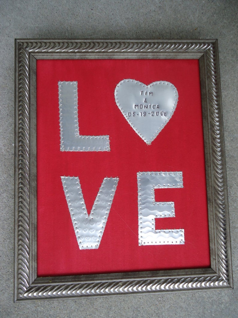 Tin Year Wedding Anniversary Gift Ten Year Anniversary Gift Etsy