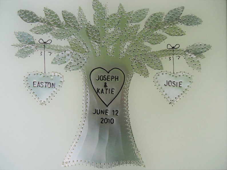 Tin Year Anniversary Gift Aluminum Wedding Tree Gift Etsy