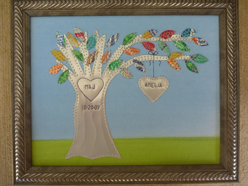 10 Year Anniversary Wedding Gift Aluminum Family Tree Tin | Etsy