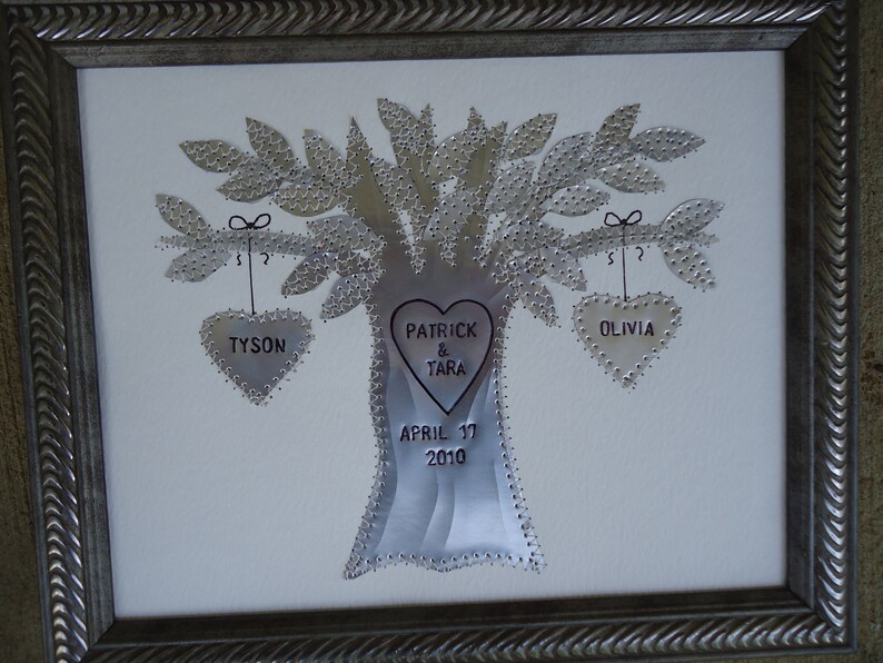 Tin Year Anniversary Gift Aluminum Wedding Tree Gift Etsy