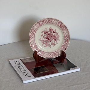 Beautiful Vintage Mason&#39;s &quot;Stratford Pink&quot; Red Transferware Ironstone Plate Red Transferware Plate Vintage Kitchen Decor English China