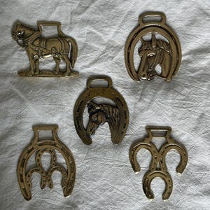 Vintage Horse Brass Selection Horse Ornament Brass Harness Saddle Medallion Collectible Equestrian Decor Horse Lover Gift Gallery Wall Decor