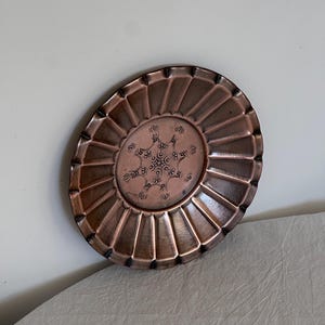Vintage Handmade Ornate Copper Wall Plate Vintage Wall Decor Vintage Trinket Dish Vintage Copper Ashtray Copper Tray Vintage Home Decor
