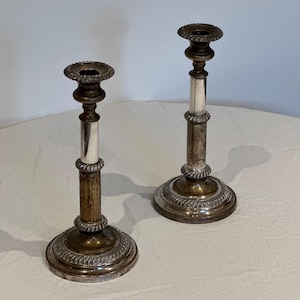Pair of Antique George III Sheffield Silver Plated Telescopic Candle Holders Vintage Candlestick Holders Collectible Silverware Antiques
