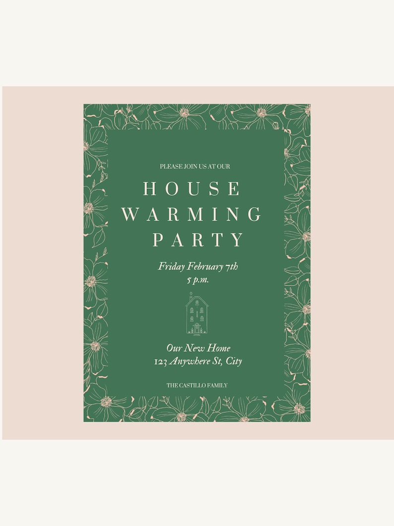 Housewarming Invitation Template | Editable Canva Invitation | New Home ...
