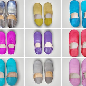 Handmade  Leather Slippers | Moroccan Babouche Indoor Shoes | Women’s House Shoes | Soft Leather Flats | Gift for Her
