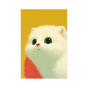 Postcards, Cute Cat Illustrations - Greeting Cards Set for Bunny Lovers, Spring Decor, Easter Tags, Stationery