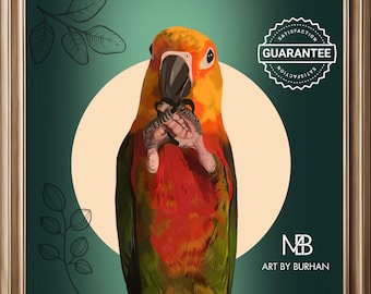 Portrait d'animal de compagnie personnalisé très détaillé, art personnalisé pour animal de compagnie, portrait de chien, portrait de chat, portrait d'oiseau, illustration d'animal de compagnie, art numérique