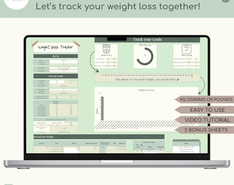 Weight Loss tracker Spreadsheet, Body Measurement Log, Weigh-in Chart, Weight Loss Journal, Google Sheets, Weight Loss Planner, Health Log