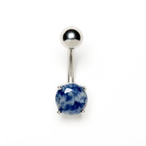 Lapis Lazuli Belly Bar, 316L surgical steel belly button ring 1.6mm (14g) sexy navel ring body piercing belly jewelry