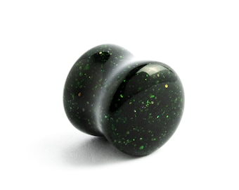 Green Dragon Sunstone-pluggar, dubbla utsvängda stenpluggar 6 mm/2g - 25 mm/1’’ ekologiska naturliga pluggtunnlar, sträckta öronsmycken