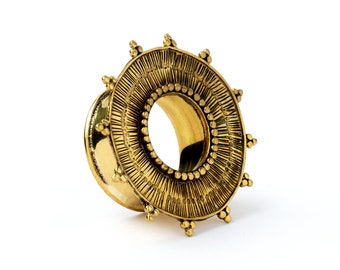 Tribal sun ear tunnels, plug tunnels for stretched ears 4mm/6g-25mm/1’’, boho tribal plugs and tunnels, gauge Jewelry, PRICE PER SINGLE