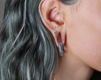 Rebirth silver ear weights hoops, stretched ears snake ear weights 4mm (6g), 6mm (2g) gauge earrings, ear weights & hangers PRICE PER SINGLE